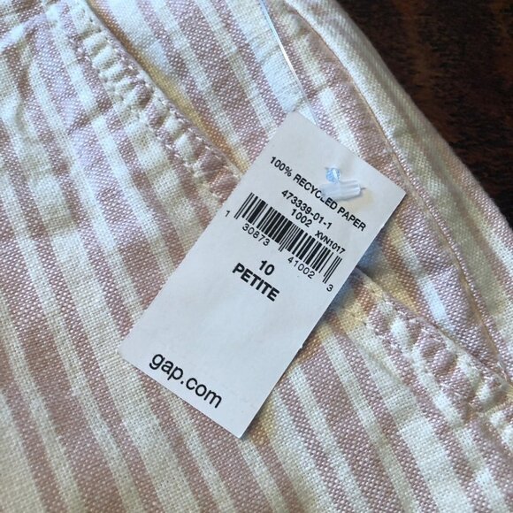 Gap Linen/Cotton Stripe Shorts 10P NWT - Picture 5 of 10